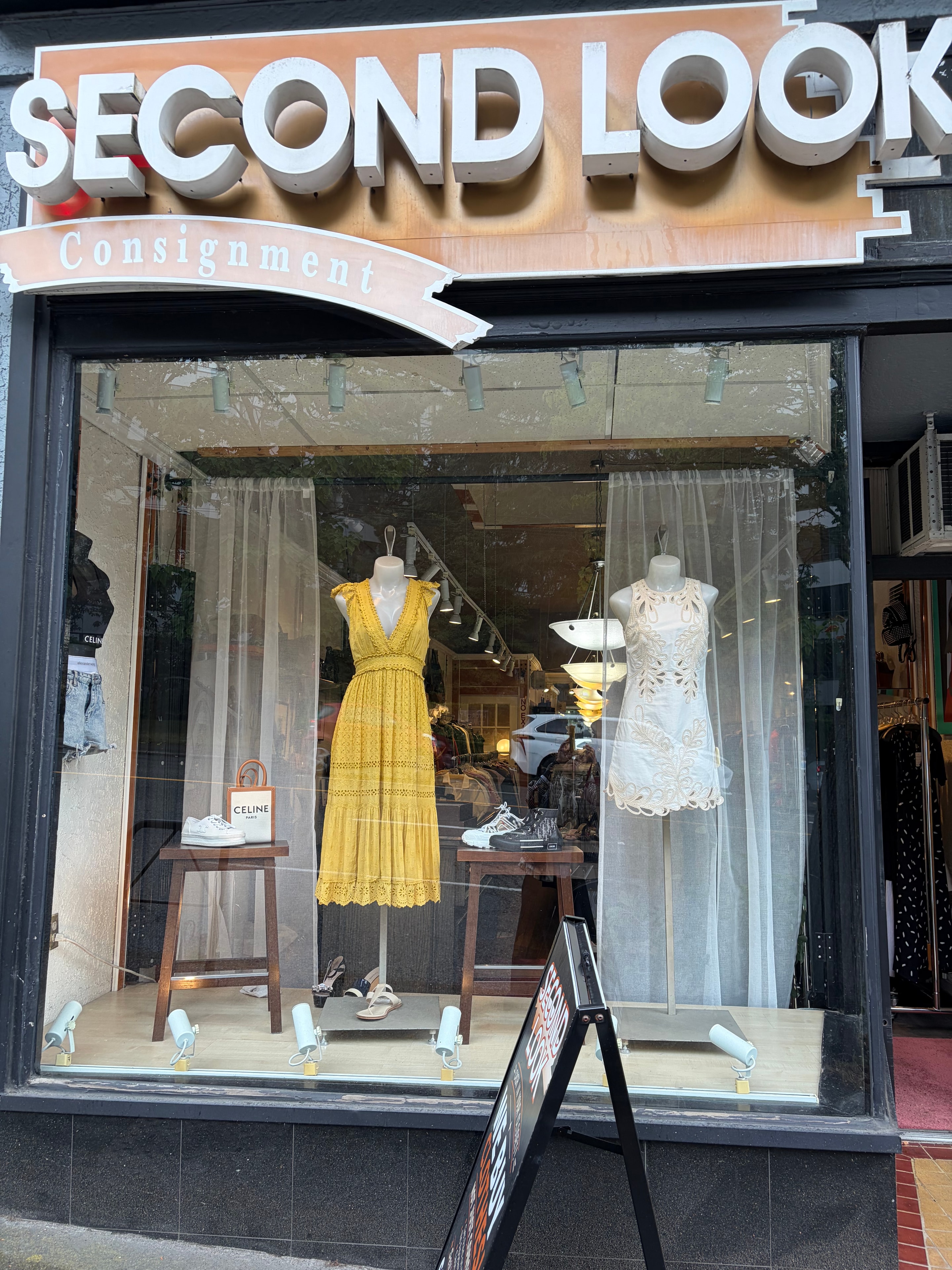 Second Look on Granville storefront window display