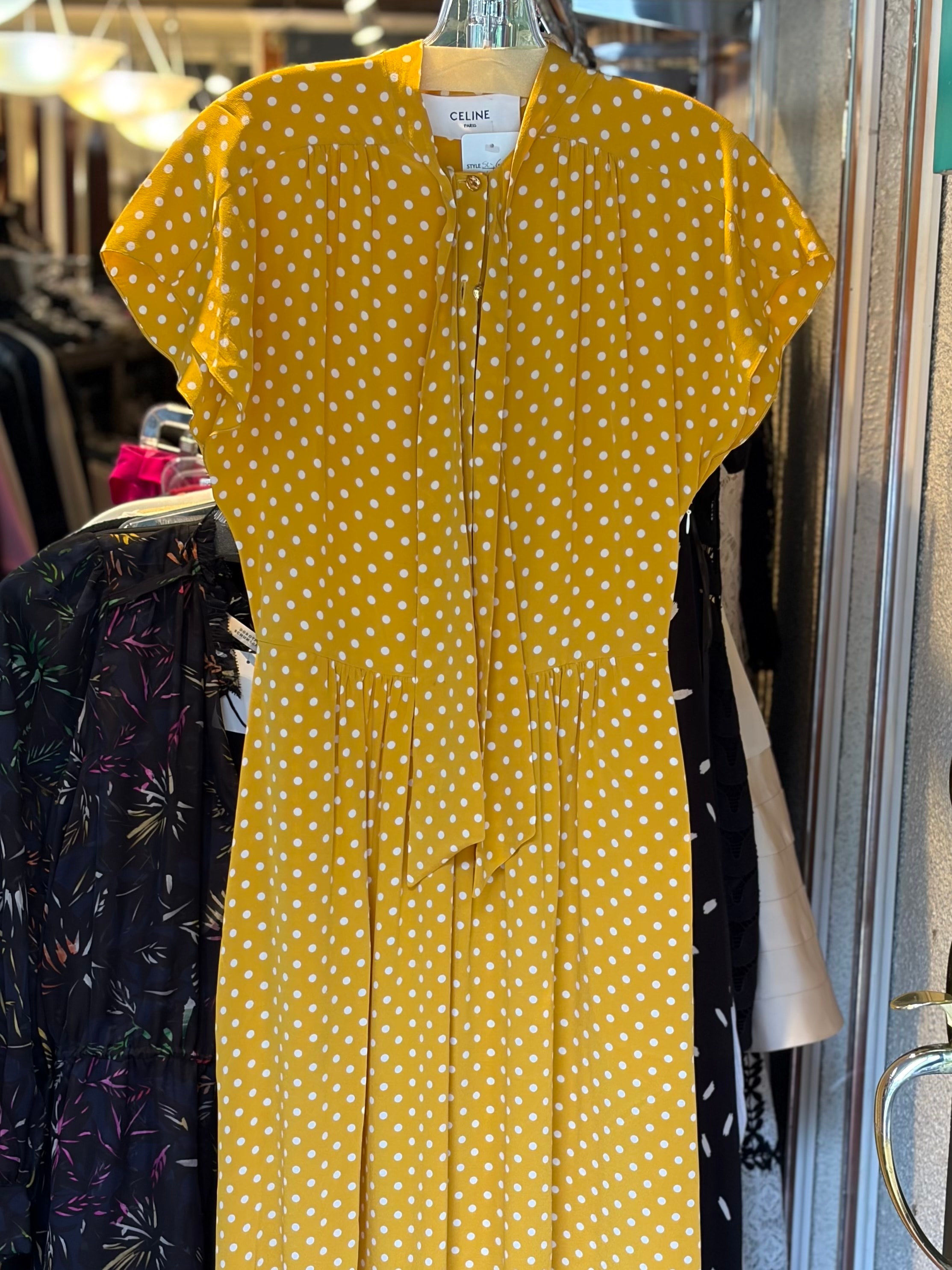 Celine Polka Dot Midi Dress