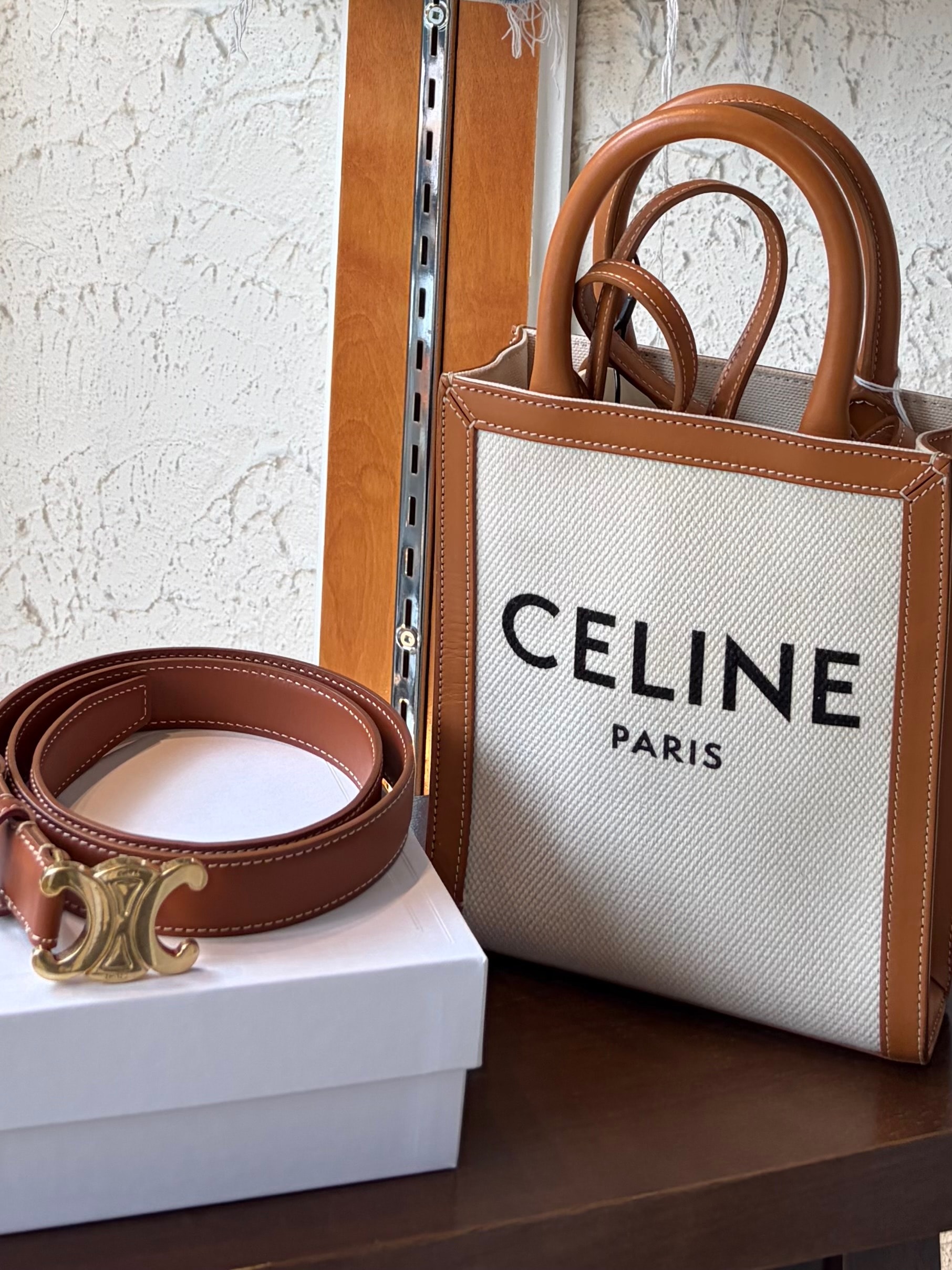 Celine Canvas Vertical Cabas Tote & Belt